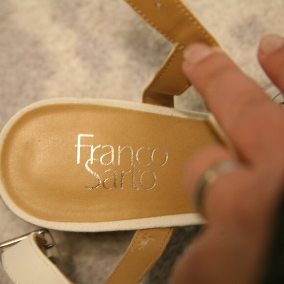 Franco Sarto Women's High Heal Sandals, Size 9, White - Picture 4 of 4